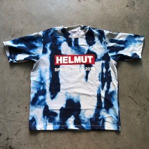 Helmut Lang Blue Tie Dye Spring 2018 Tour Tshirt